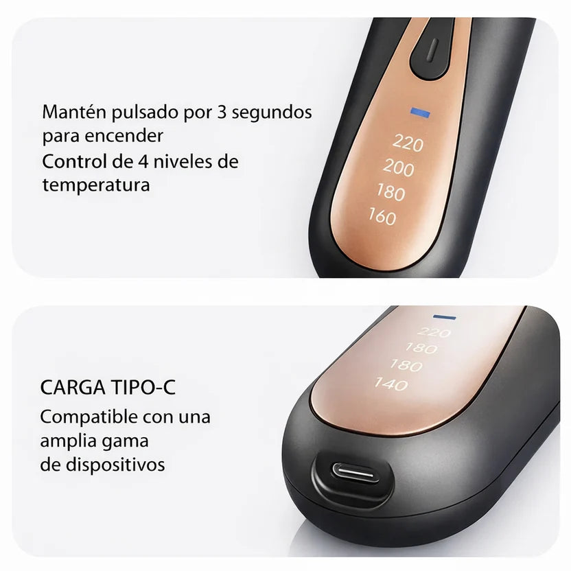 Cepillo alisador inalambrico portatil